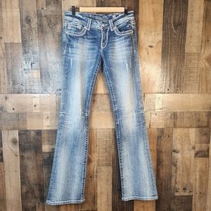 Miss Me Slightly Distressed Emblessished Bootcut Jeans JE5014B35X